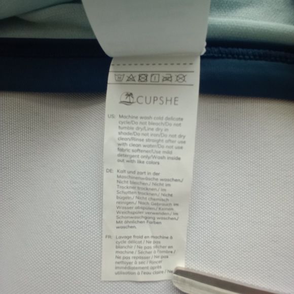 CUPSHE NWT Women's Two-Piece Blue Bikini Scoop Neck V Cut Size Medium - Picture 7 of 9